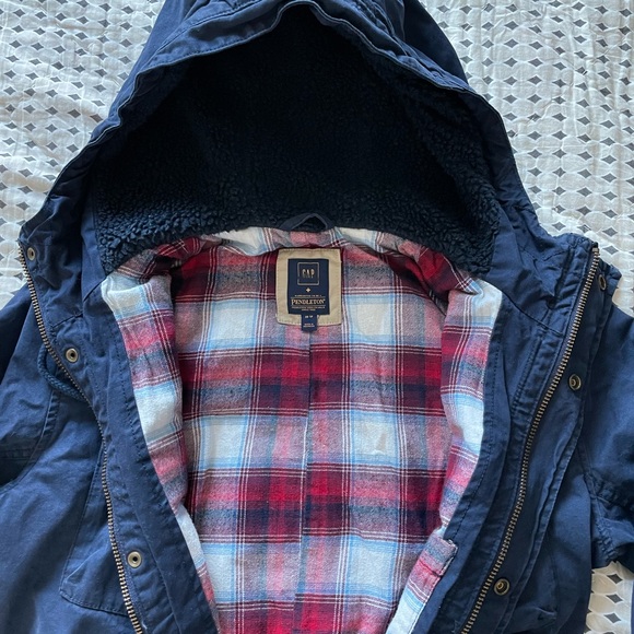 Gap + Pendleton hooded fatigue jacket in navy blue for men - Picture 3 of 4